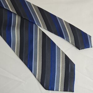 Croft & Barrow Striped‎ Tie, Black/Blue/Gray, 100% Polyester
